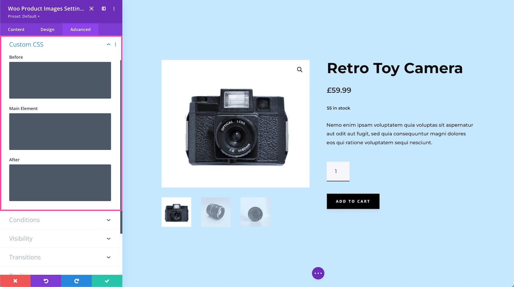 Divi Woo Product Images Module