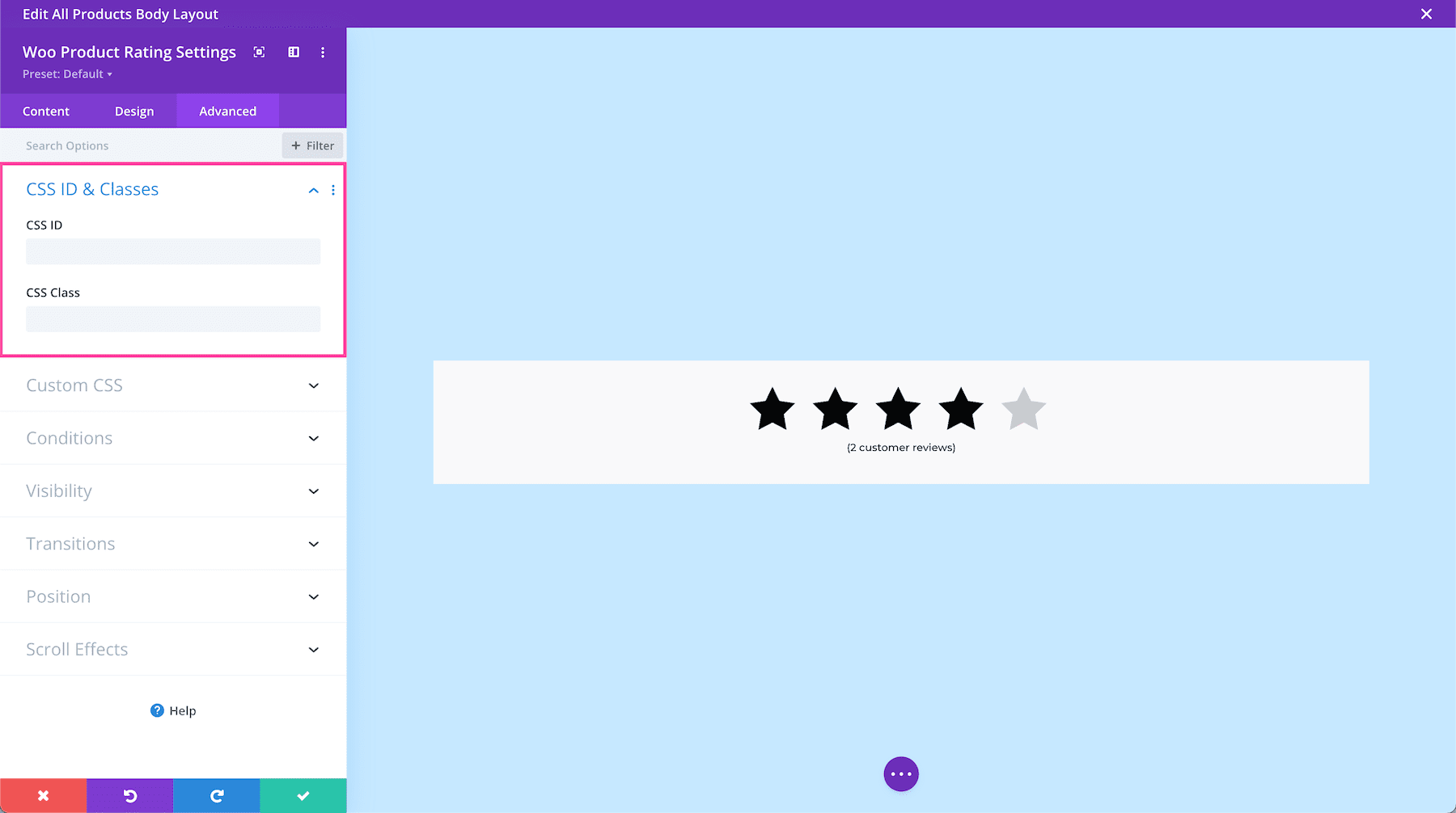 Divi Woo Product Rating Module