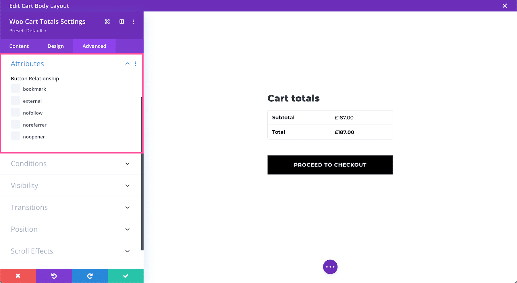 Divi Woo Cart Totals Module