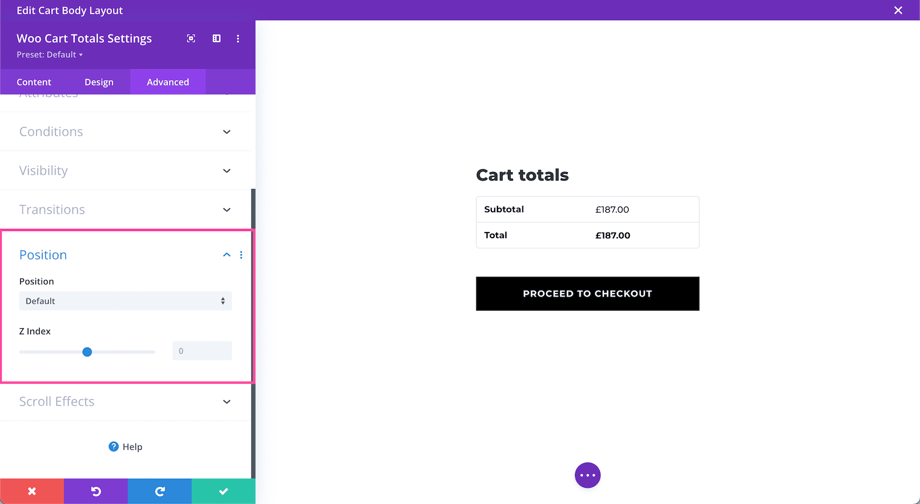 Divi Woo Cart Totals Module