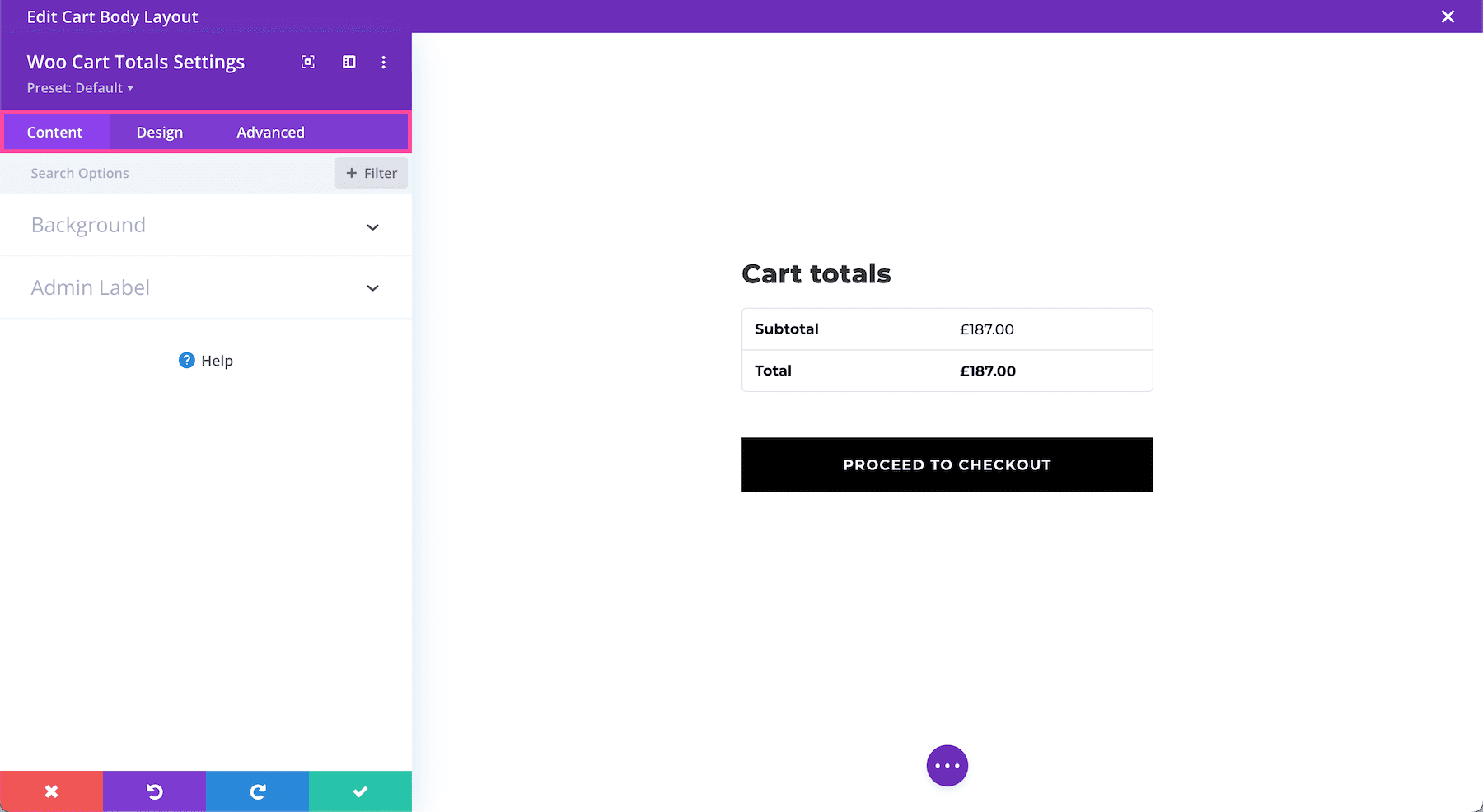 Divi Woo Cart Totals Module