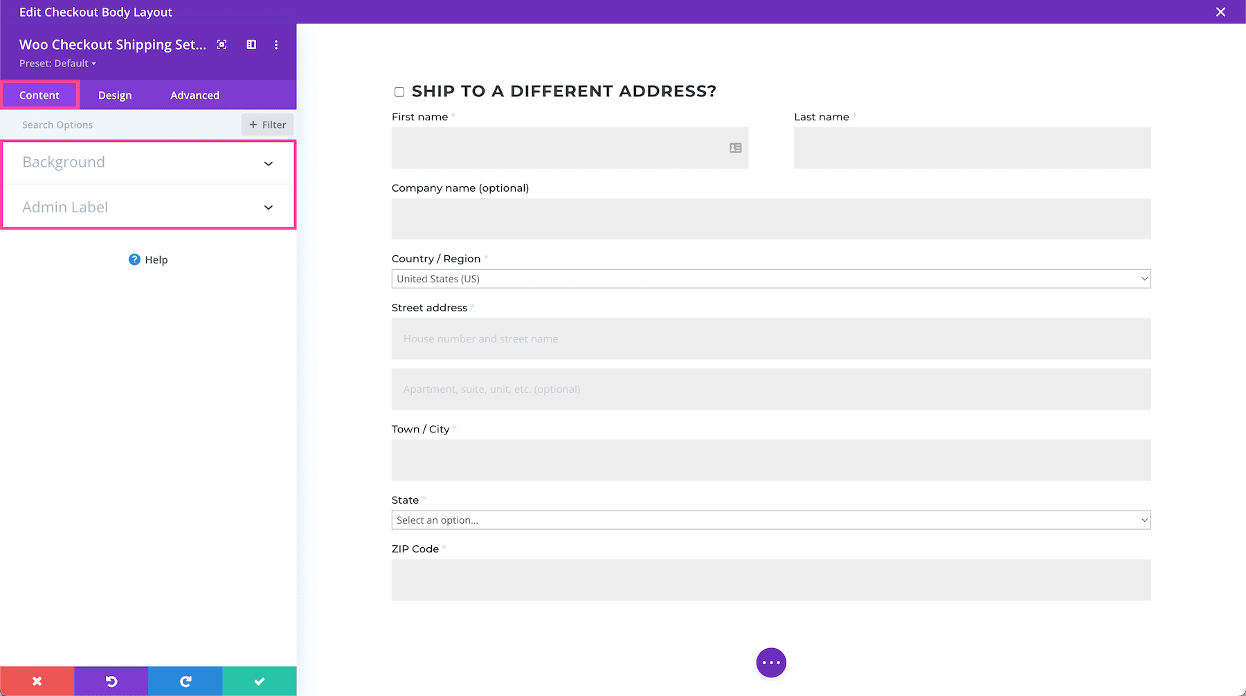 Divi Woo Checkout Shipping Module