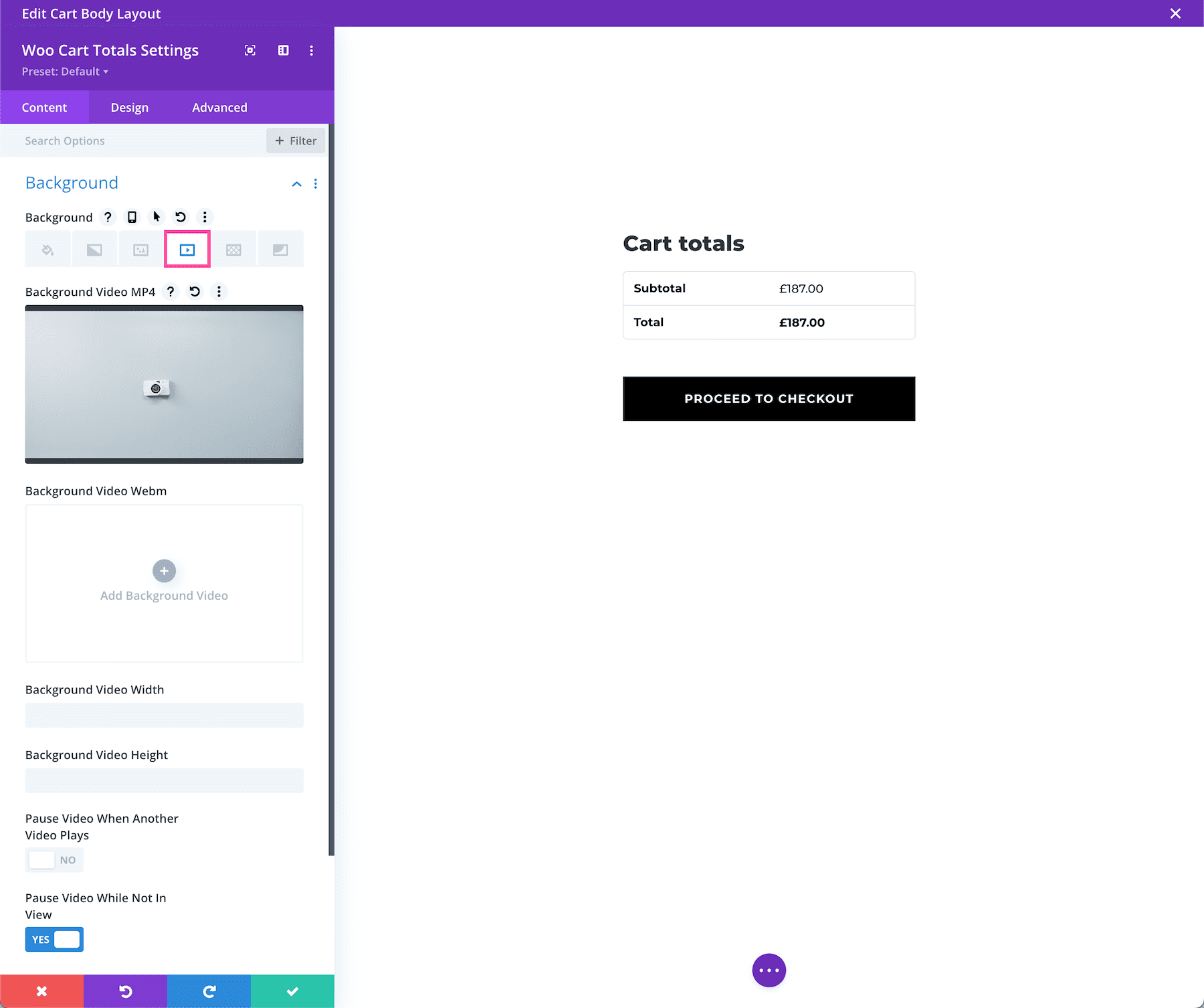 Divi Woo Cart Totals Module