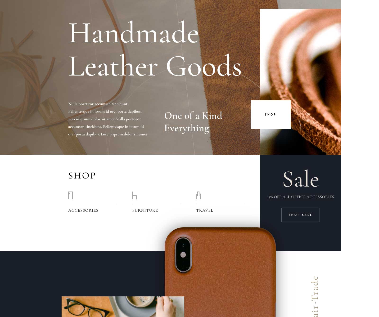 Divi handmade leather layout pack