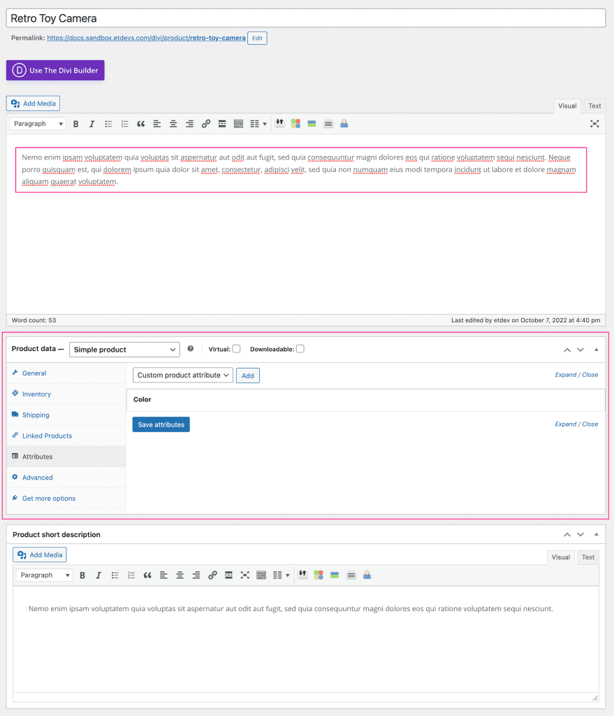 The Divi Woo Product Tabs Module | Elegant Themes Documentation