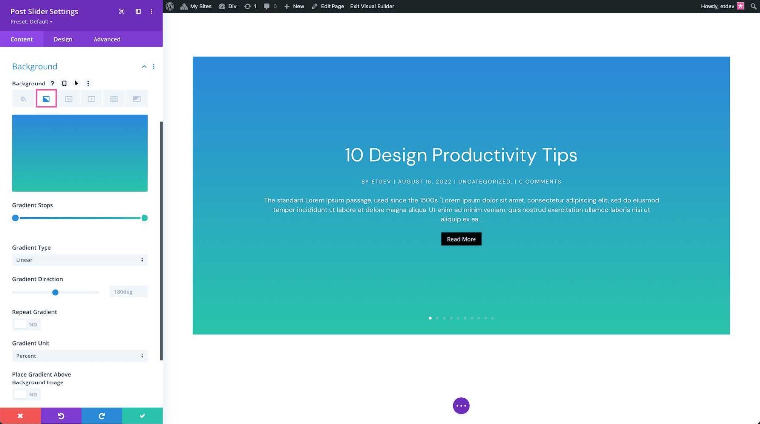 The Divi Post Slider Module Elegant Themes Documentation