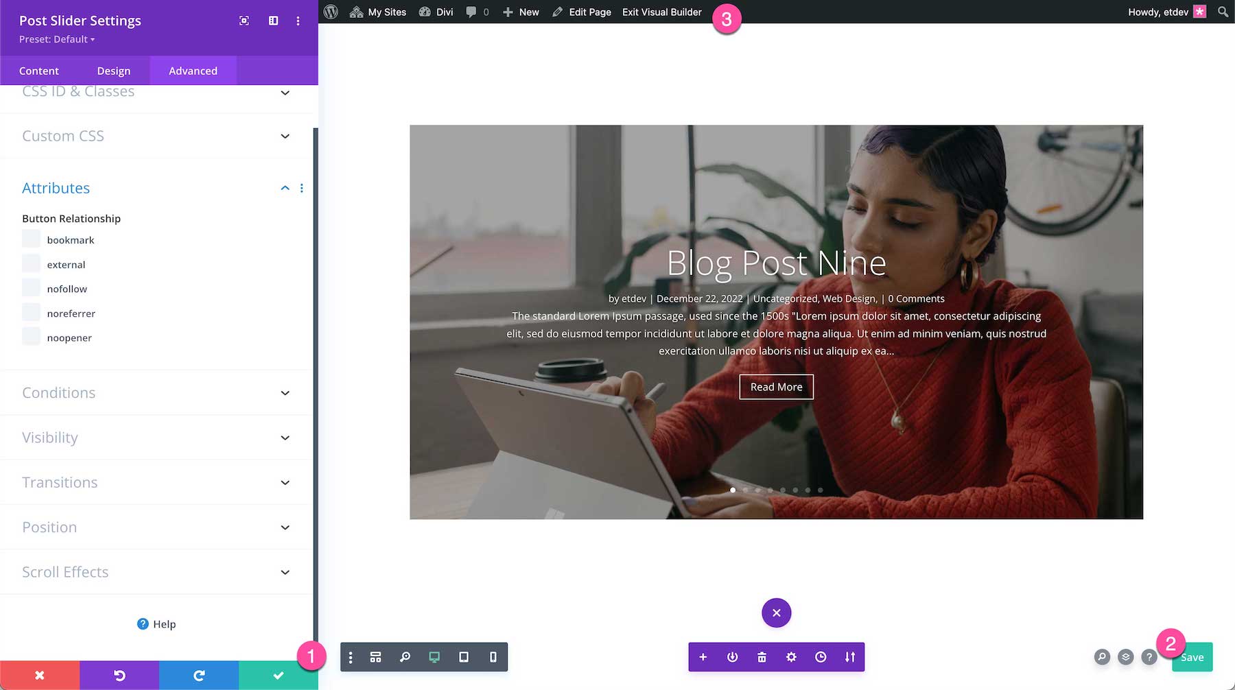 Divi Post Slider Module