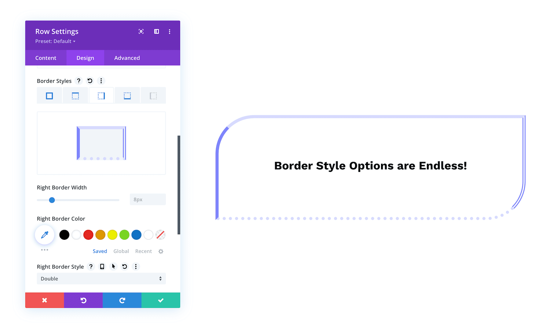 Border styles with Divi Border Options