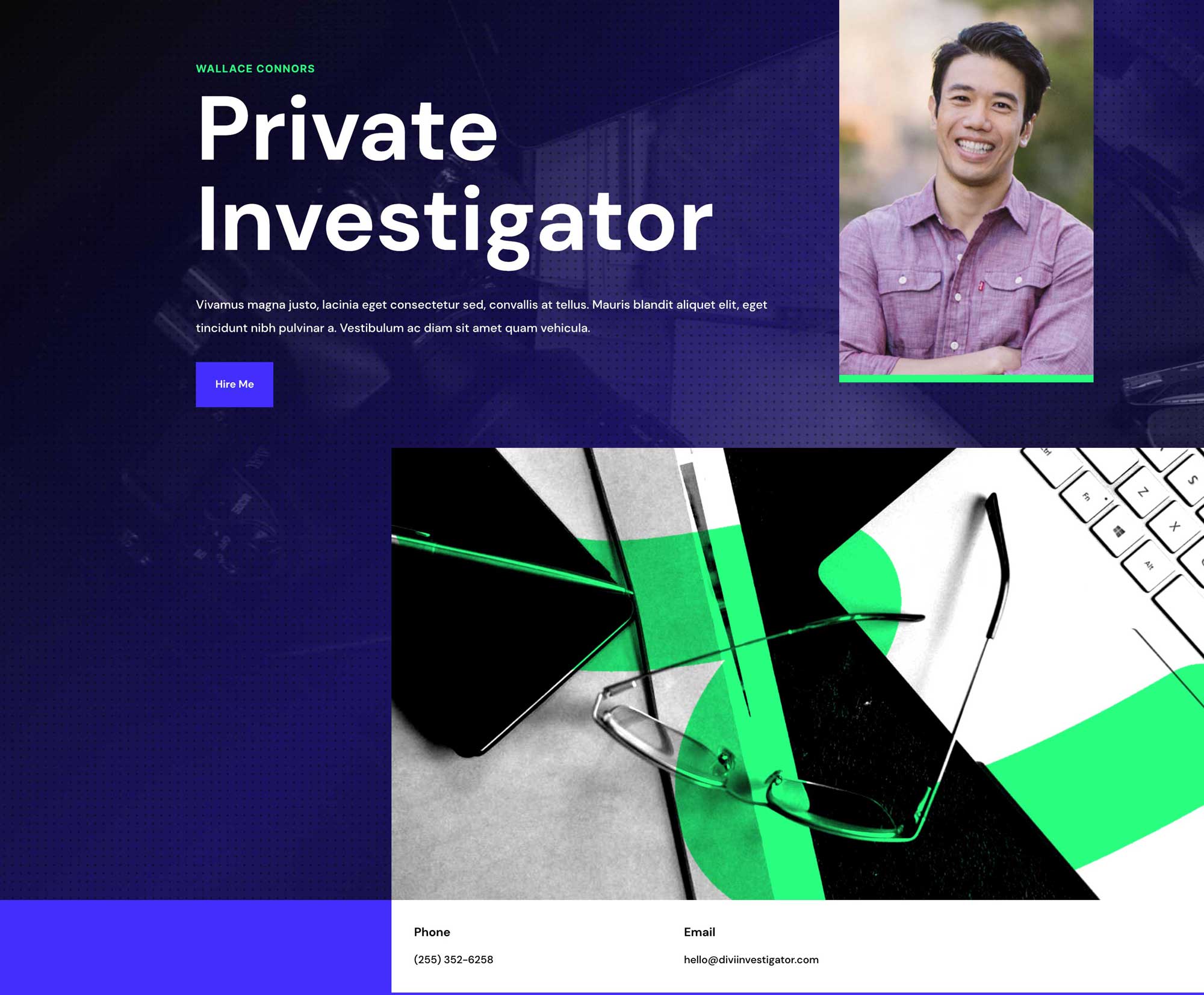 Divi private investigator layout pack