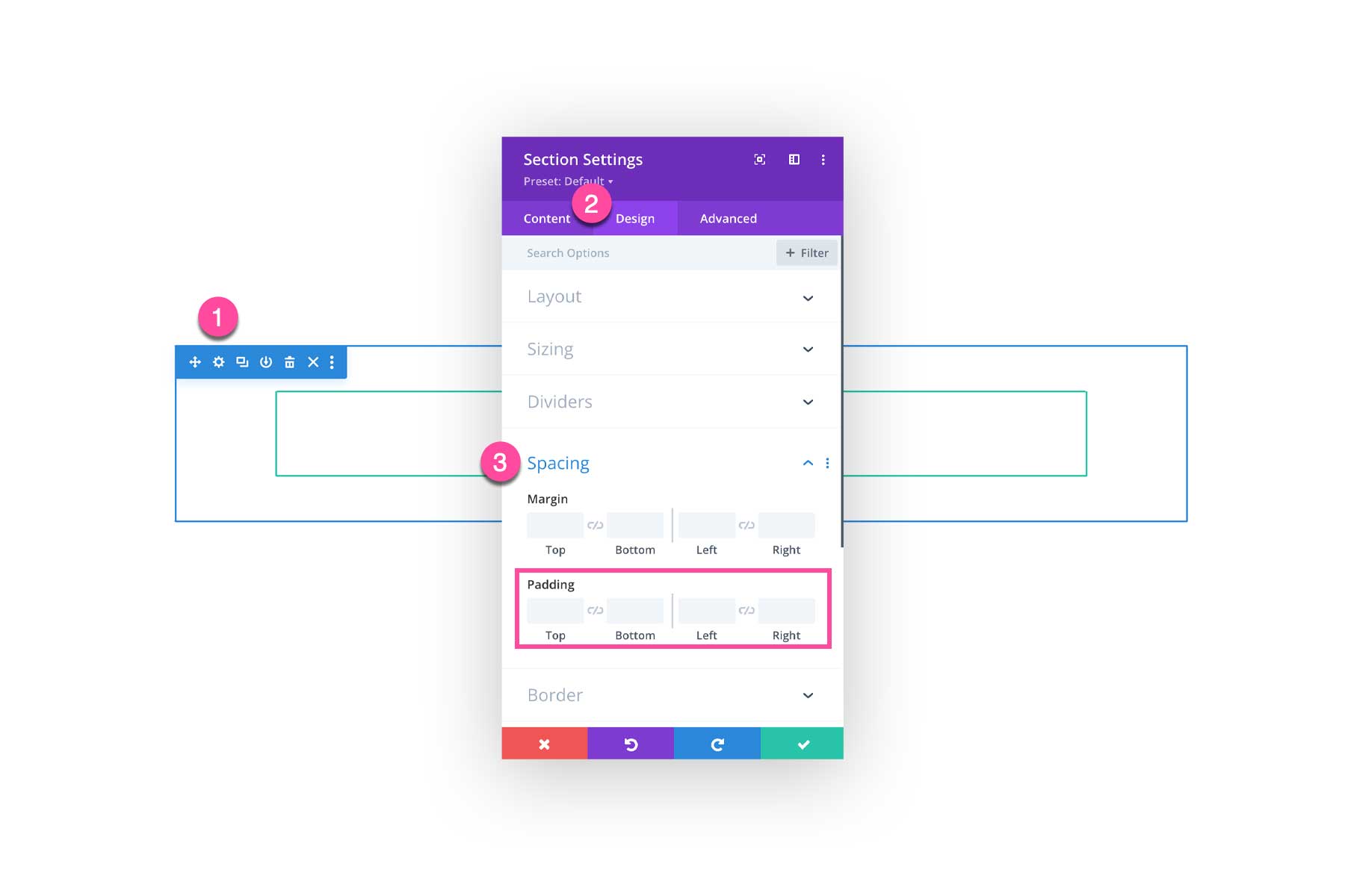 How to add Padding in Divi Spacing Options