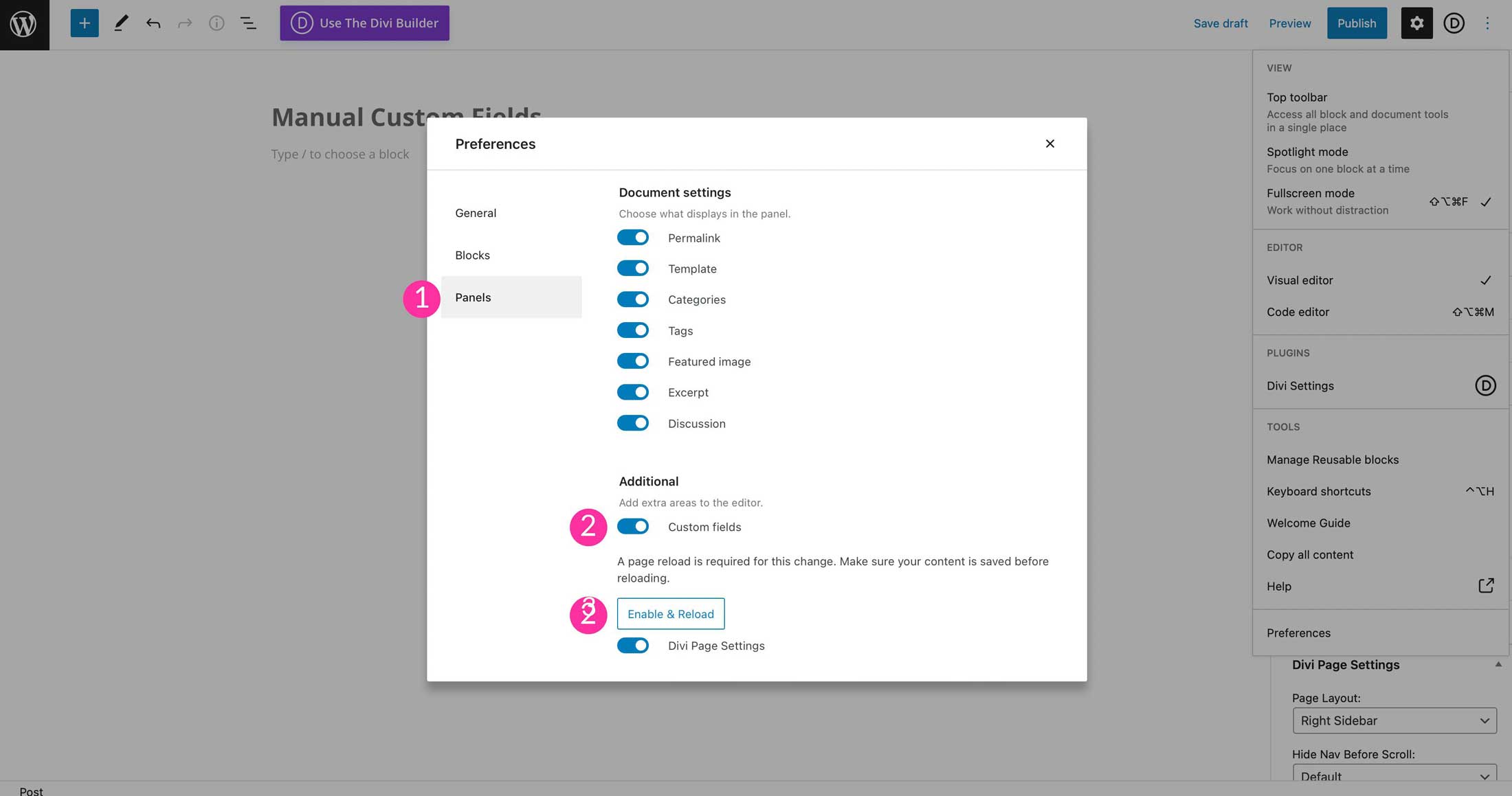 enable custom fields