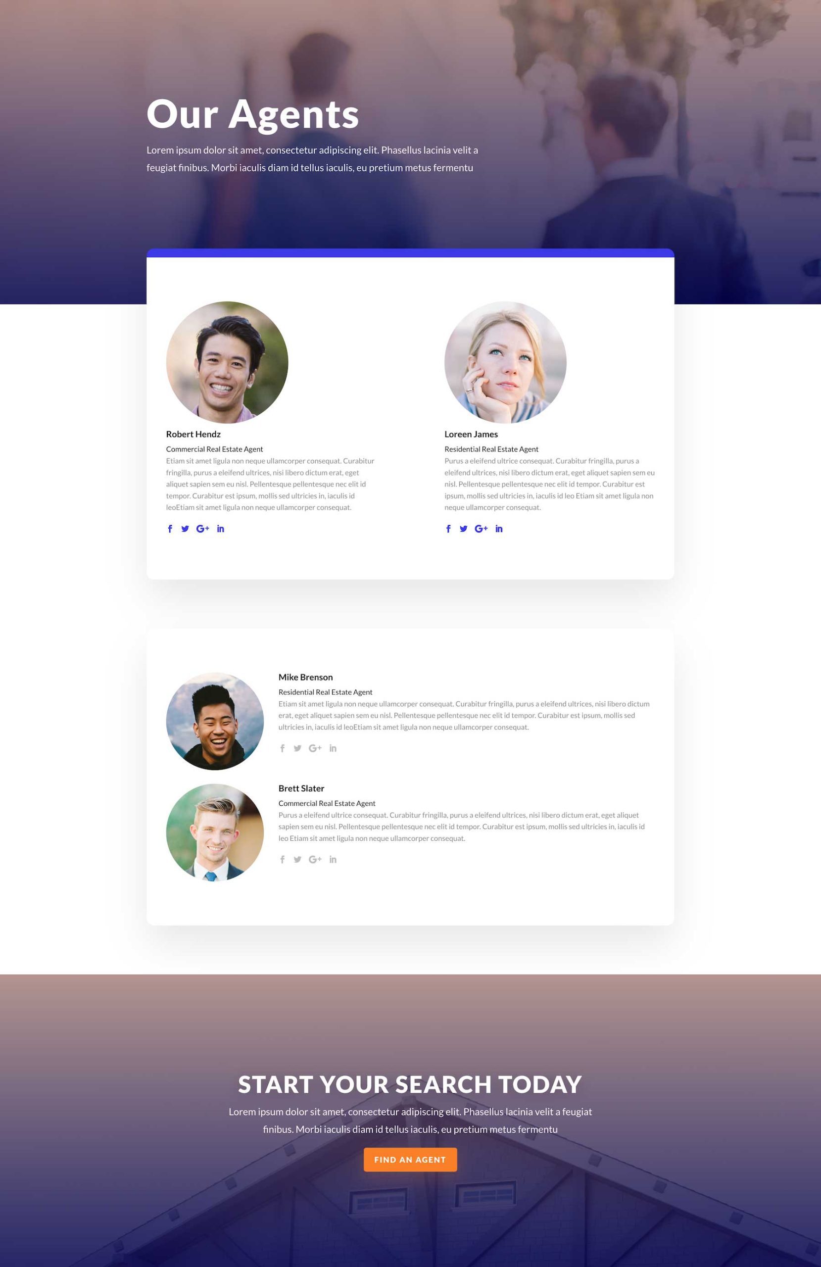 Example of the Divi Person Module