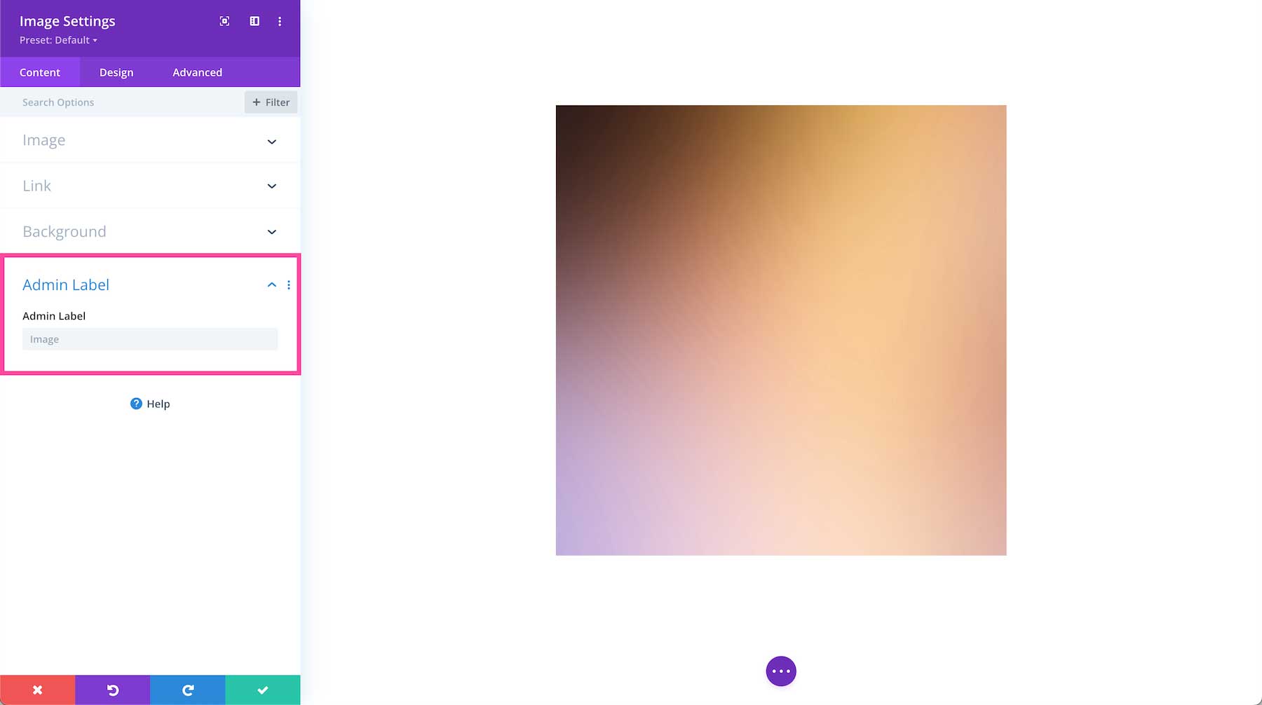 Divi Image Module admin label