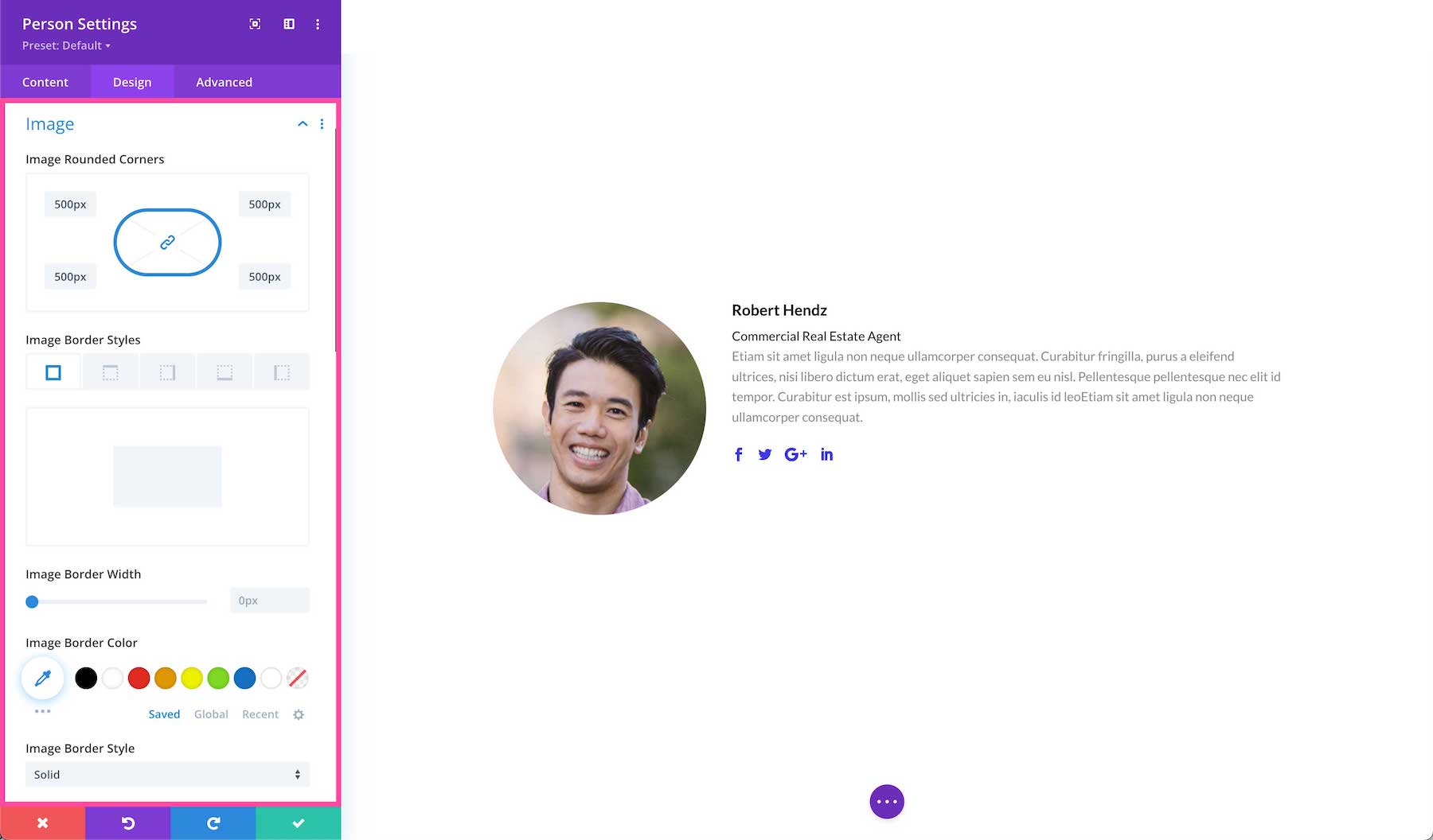 Divi Person Module