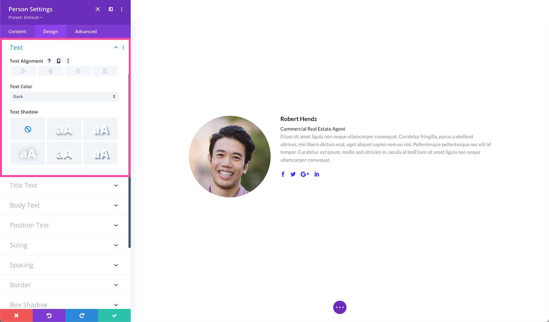 Divi Person Module