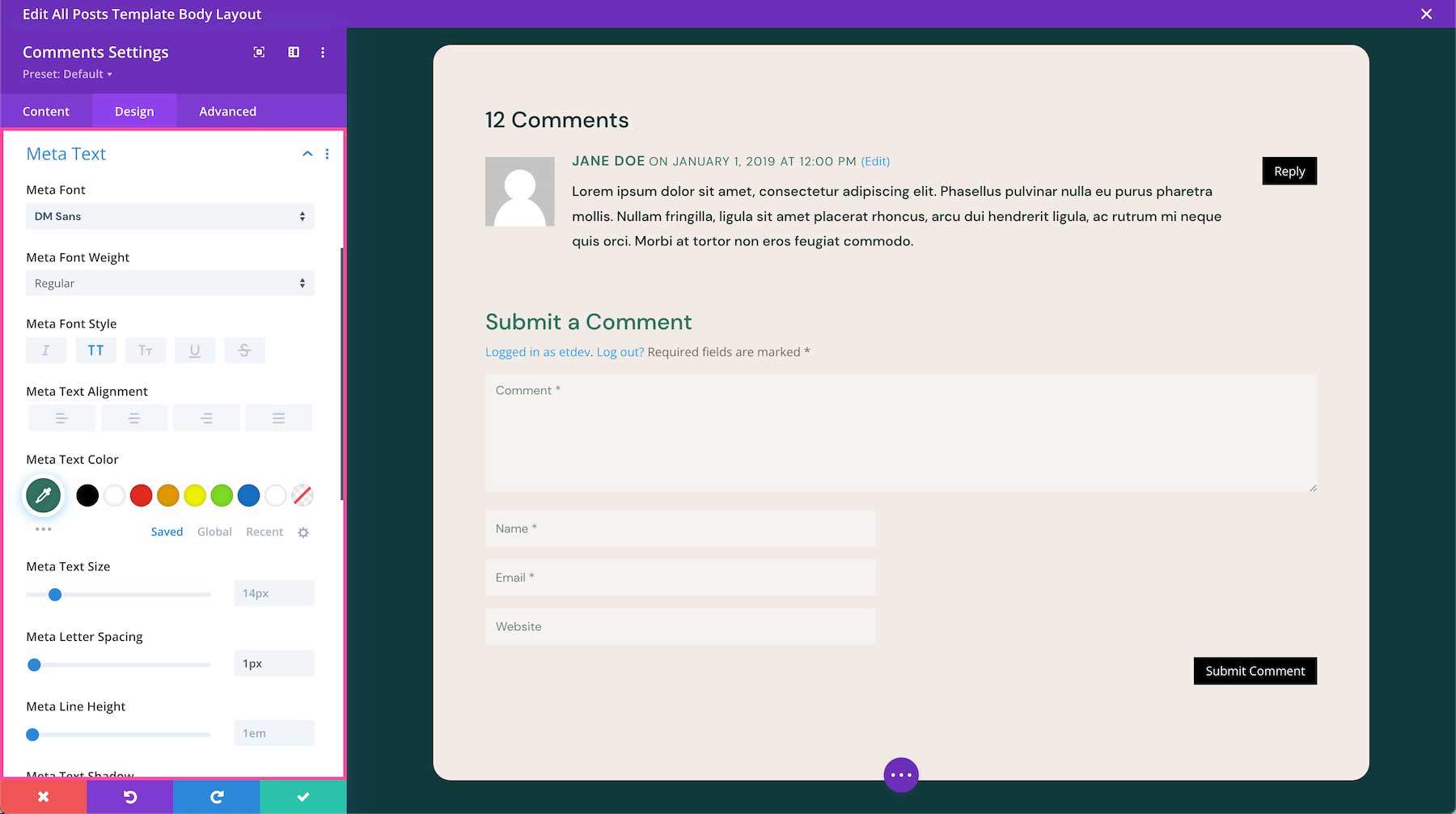 Divi Comments Module