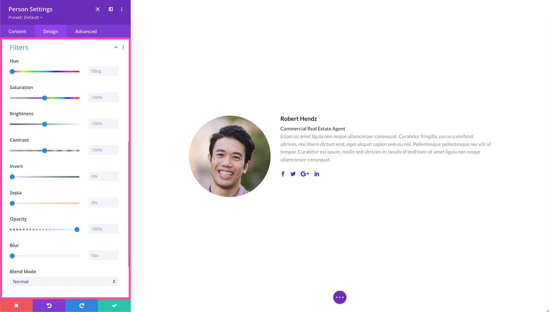 Divi Person Module