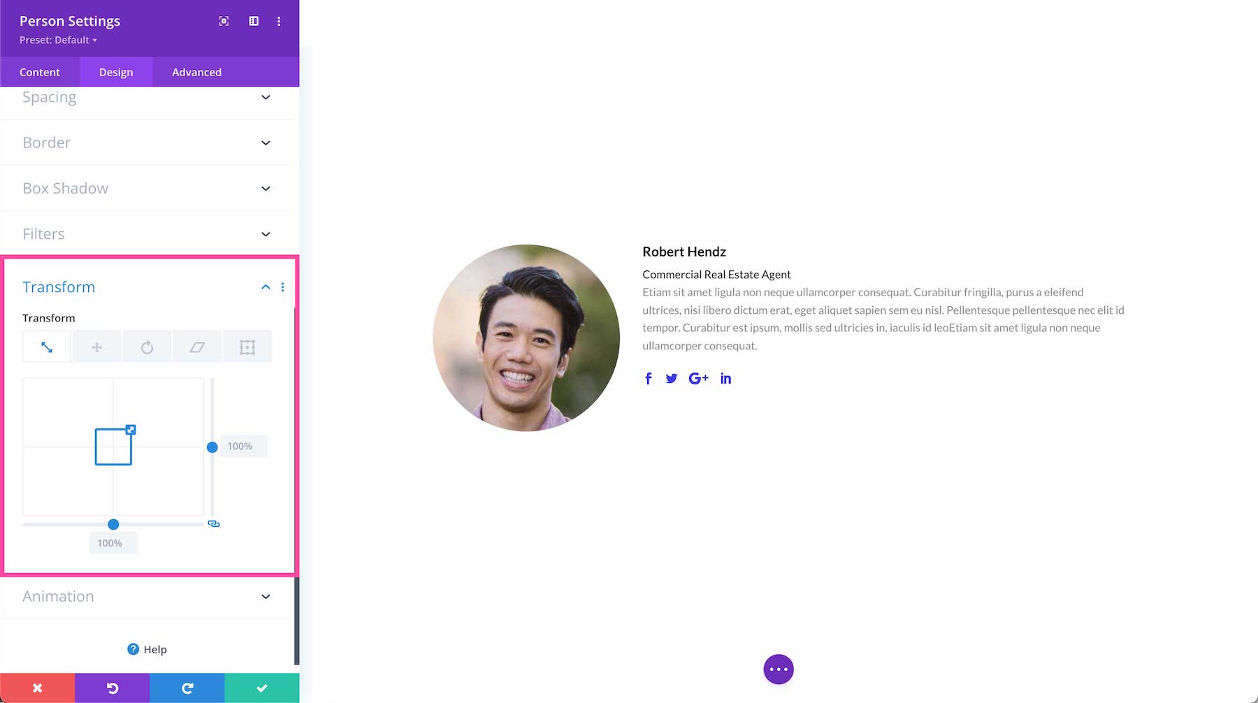 Divi Person Module