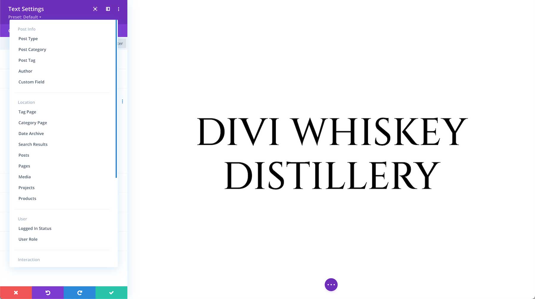 Divi Text Module conditions