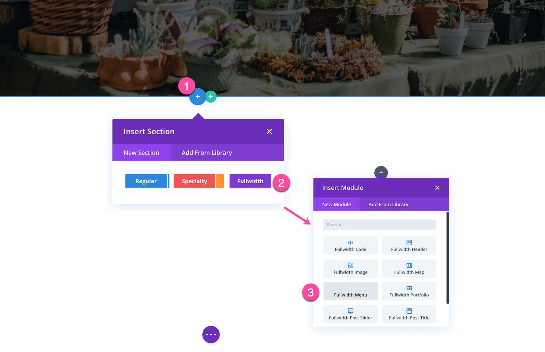 How to add the Divi Fullwidth menu module to your page