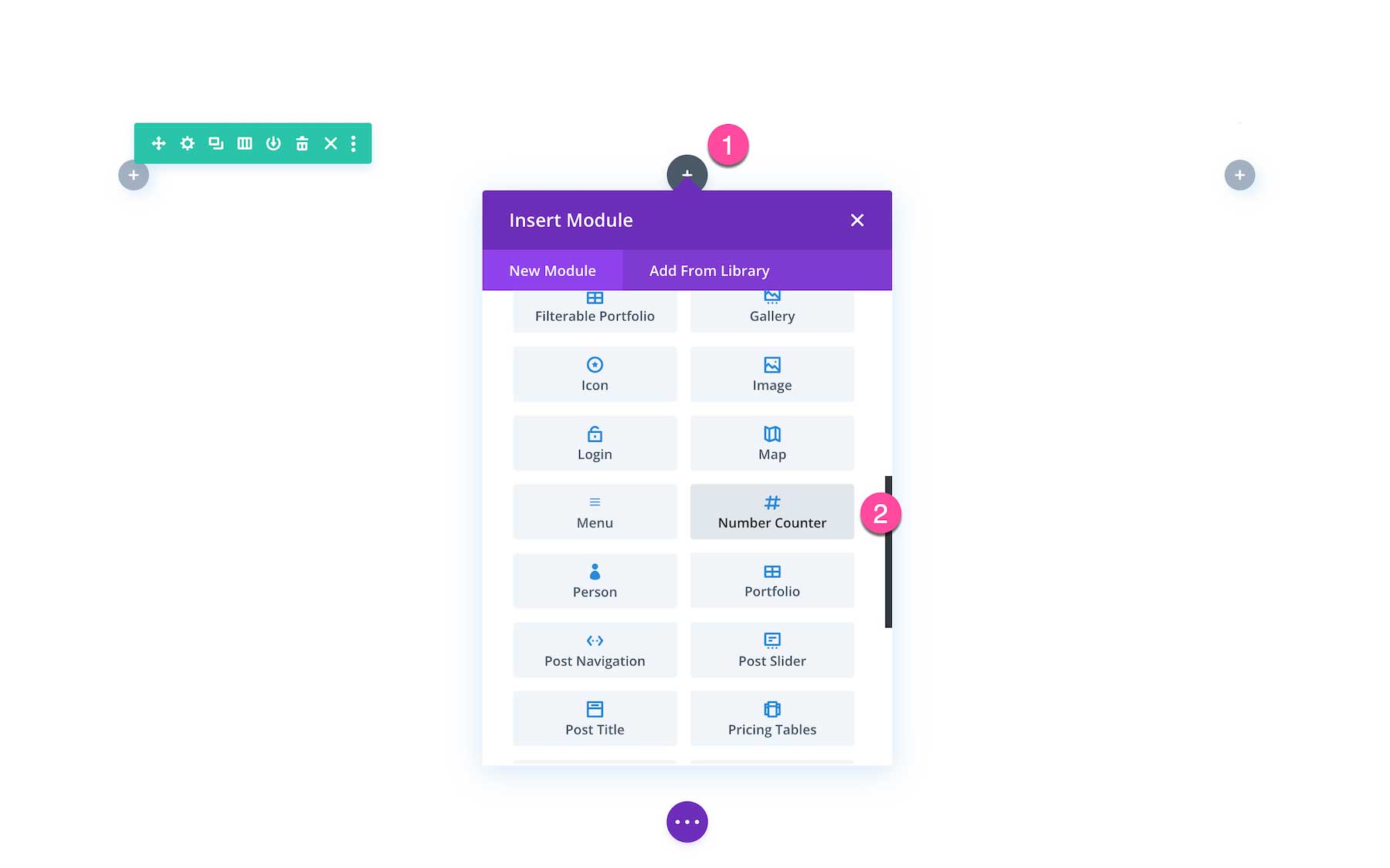 Add the Divi Number Counter module