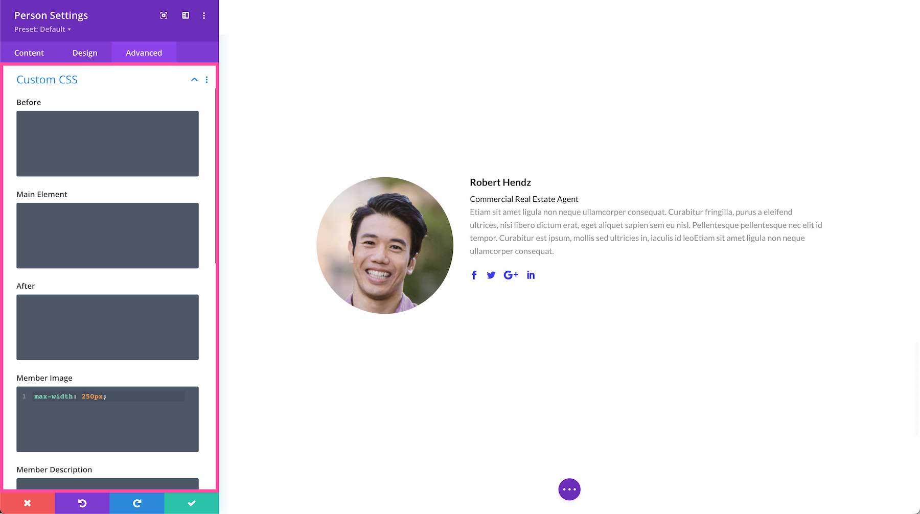 Divi Person Module