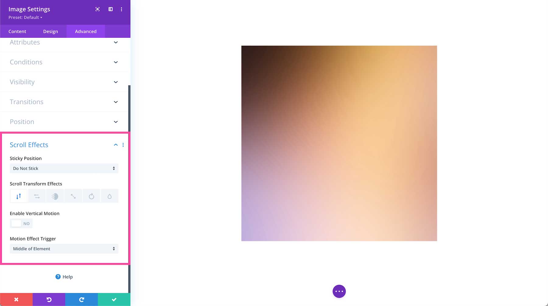 Divi Image Module Scroll Effects