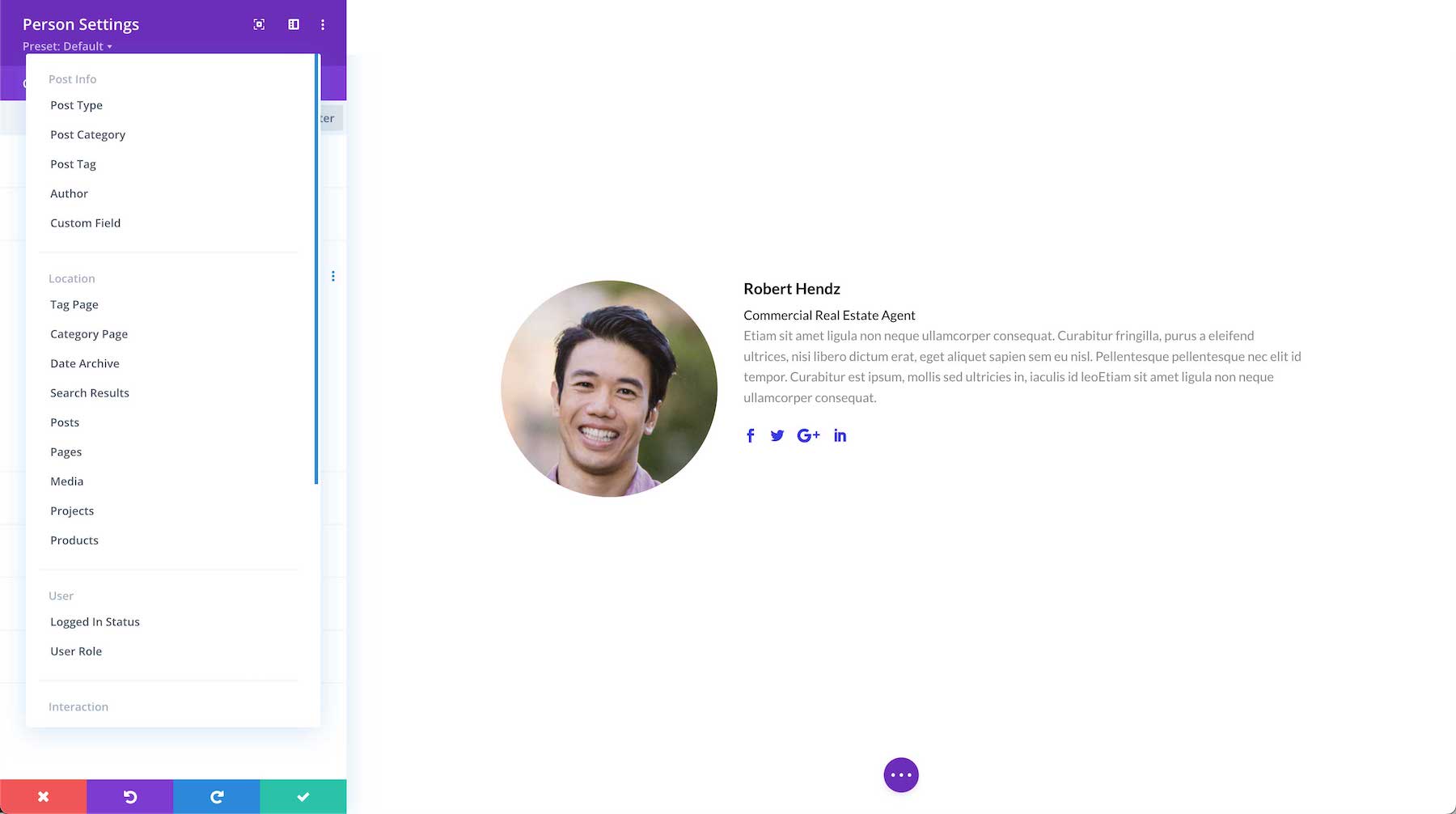 Divi Person Module