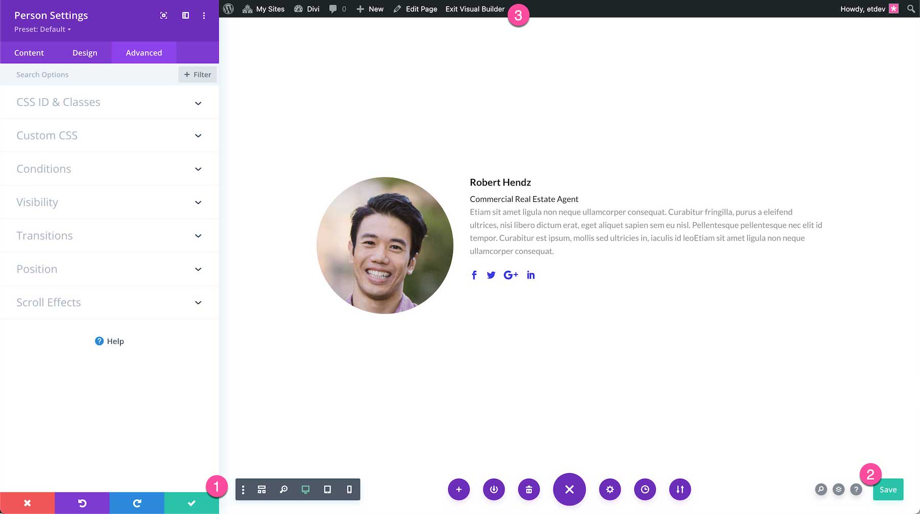 Divi Person Module