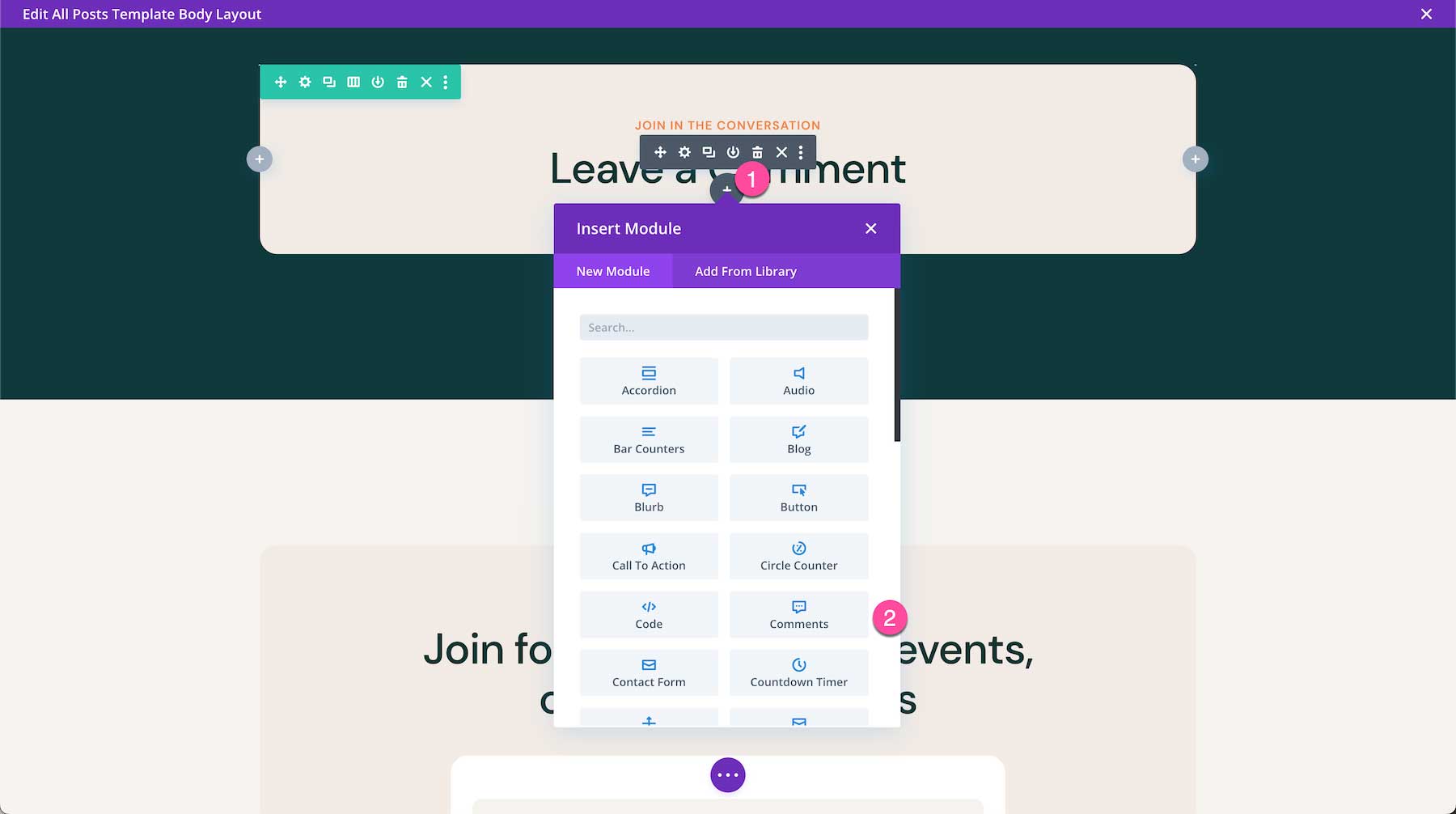 How to add the Divi Comments Module