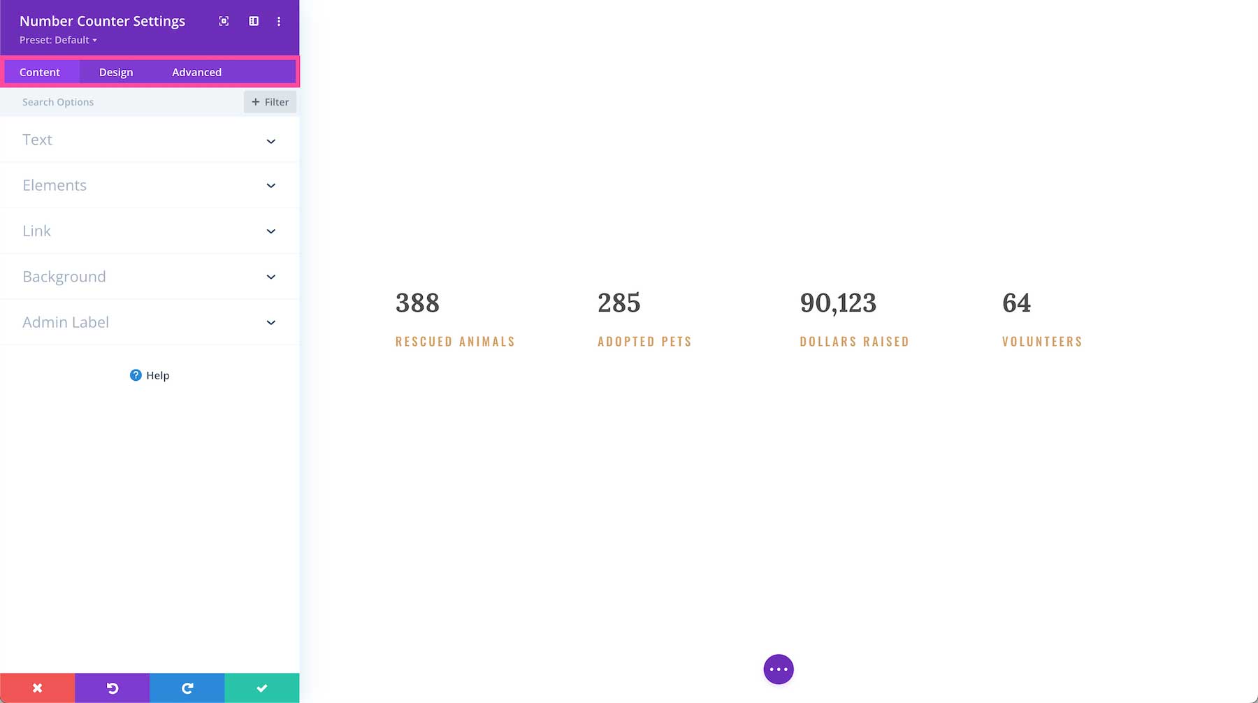 All Divi Number Counter Module settings explained