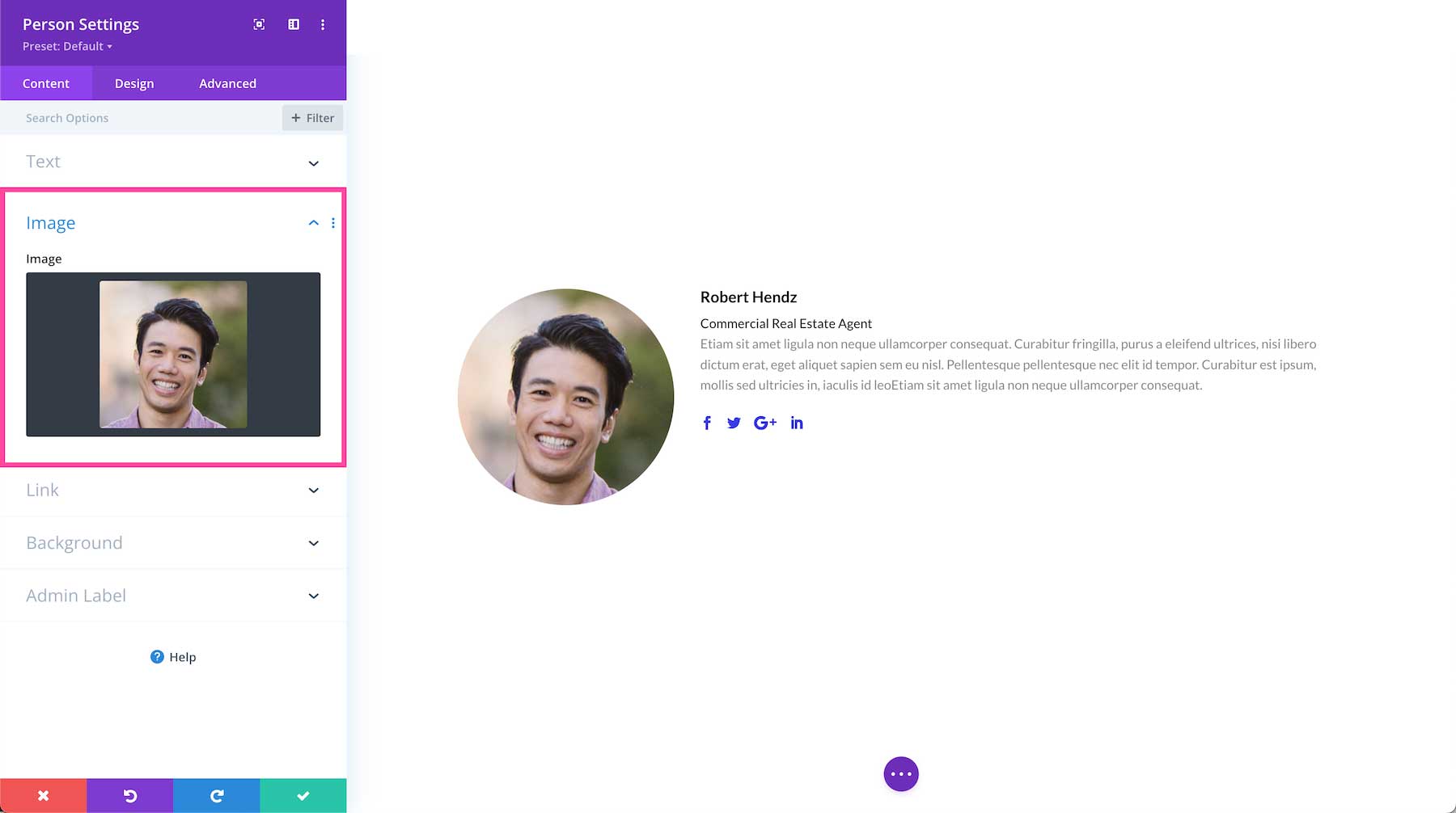 Divi Person Module