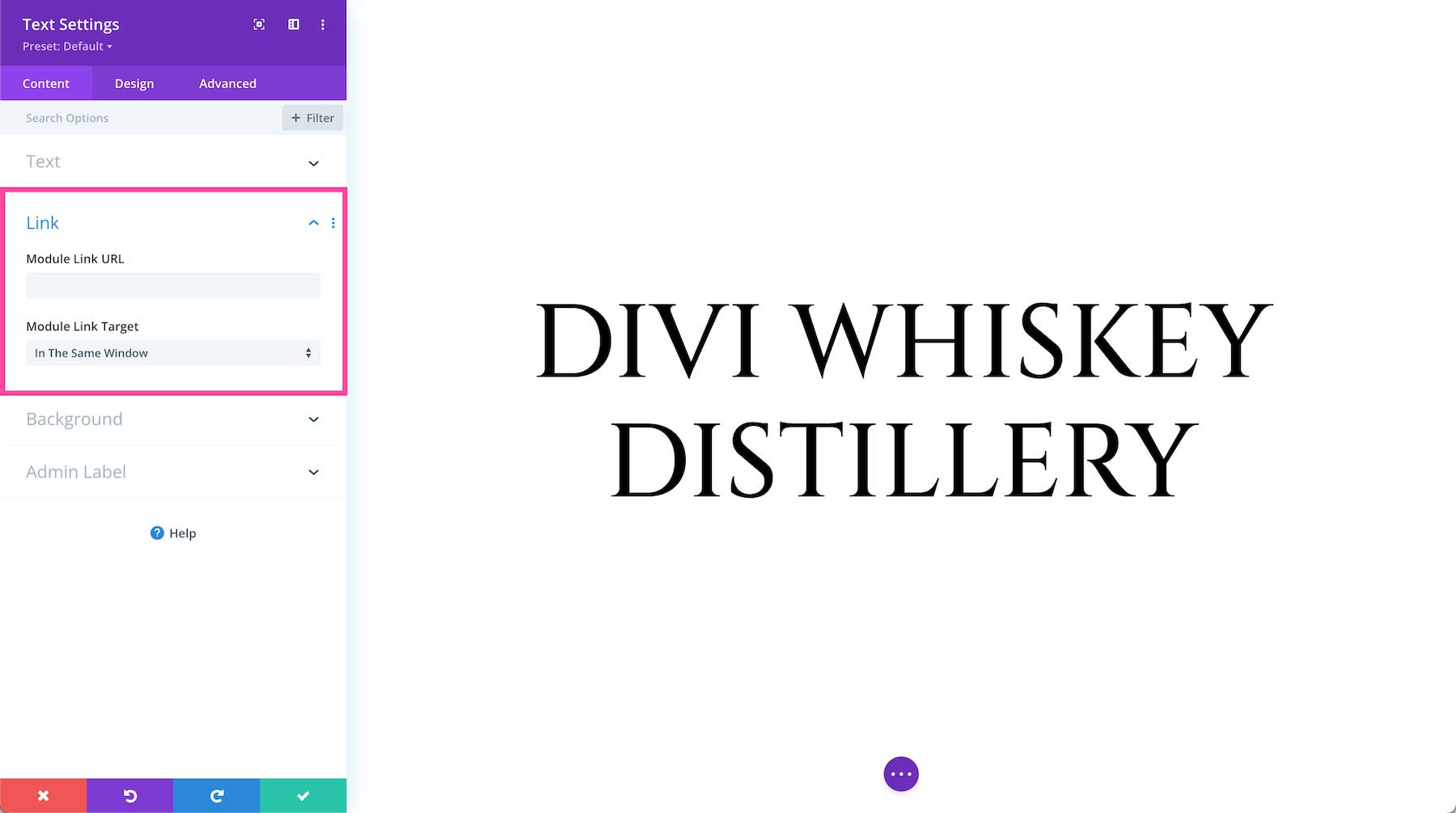 Divi text module