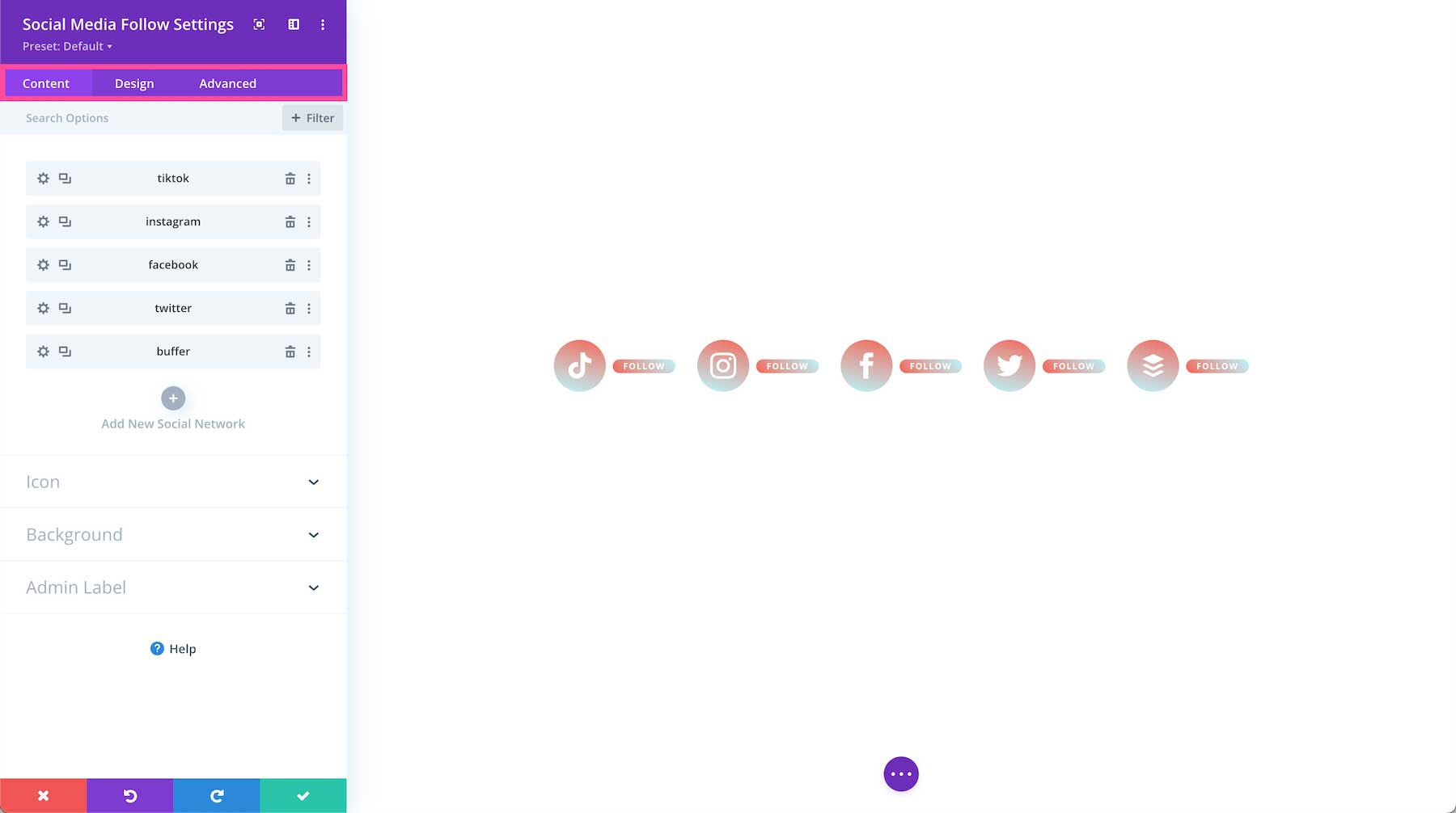 All Divi Social Media Module settings explained