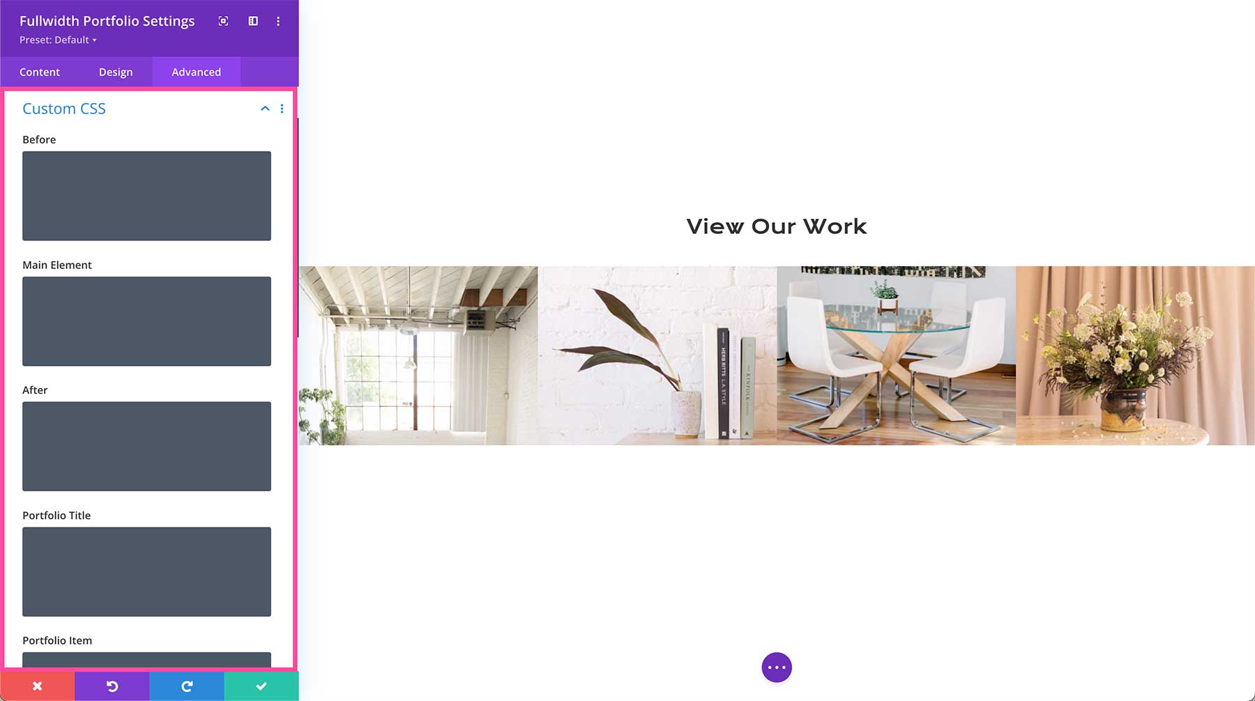 Divi Fullwidth Portfolio custom css