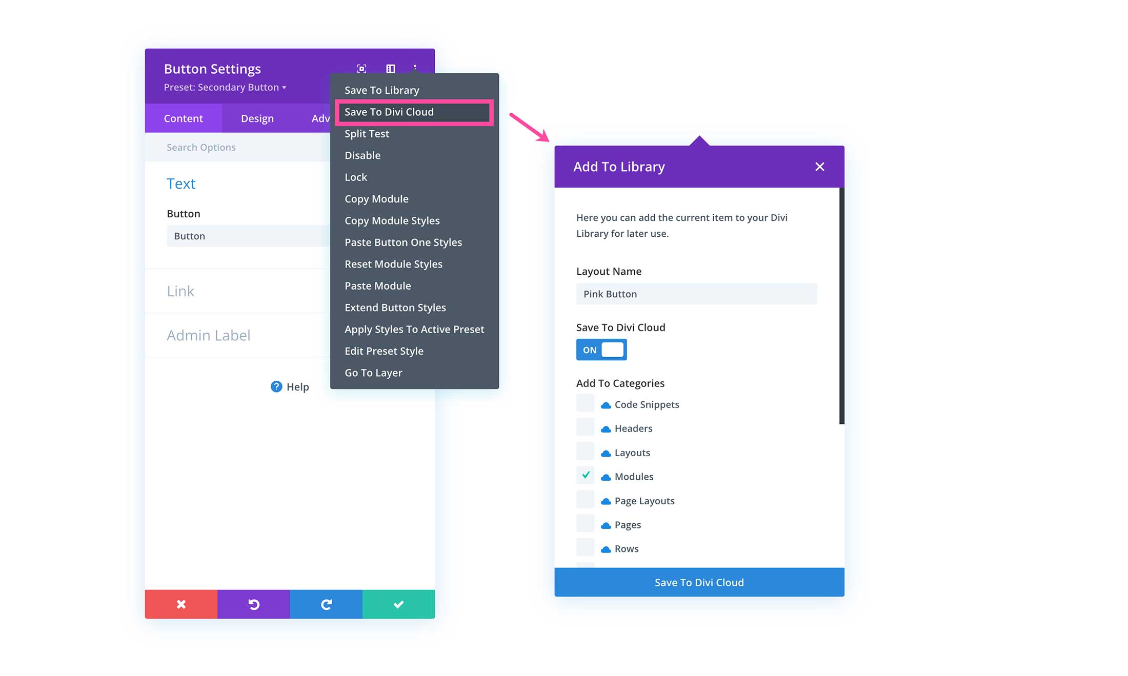 Save to Divi Cloud