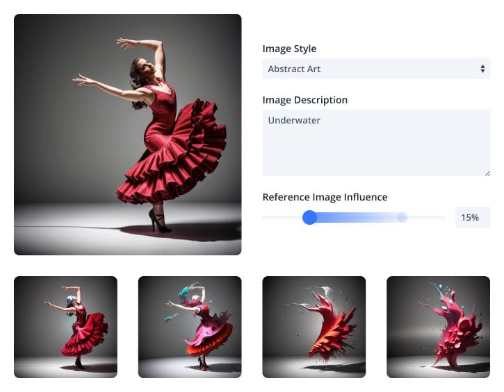Cambio de estilo de imagen Divi AI