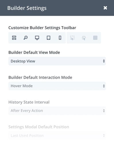 Divi Builder Settings