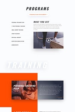 Visualização de layout do personal trainer