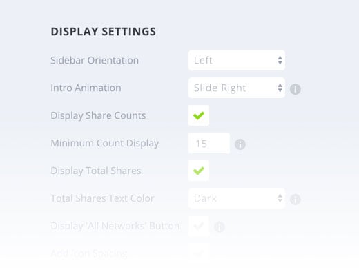 Monarch Social Sharing Plugin For WordPress -Elegant Themes 21 Monarch Display Settings