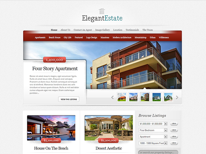 ElegantEstate Real Estate WordPress Theme