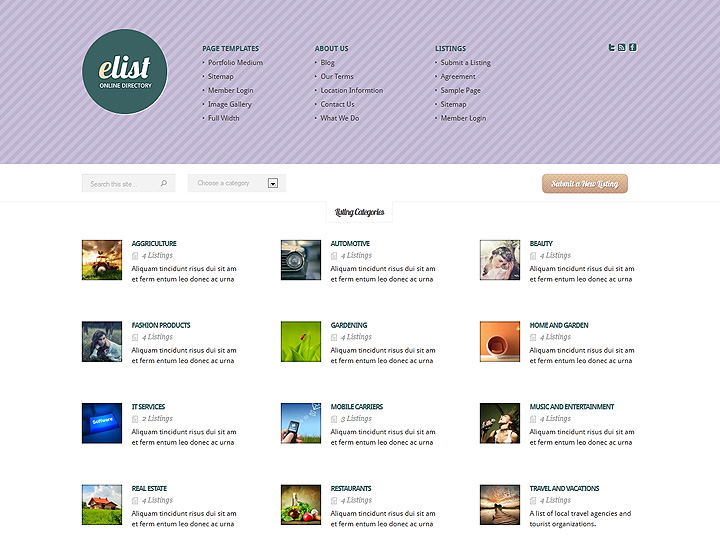 elist directory wordpress theme