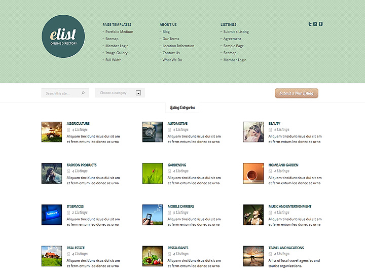 elist directory wordpress theme