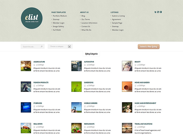 eList Directory WordPress Theme