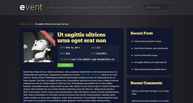 event wordpress theme wordpress events themes