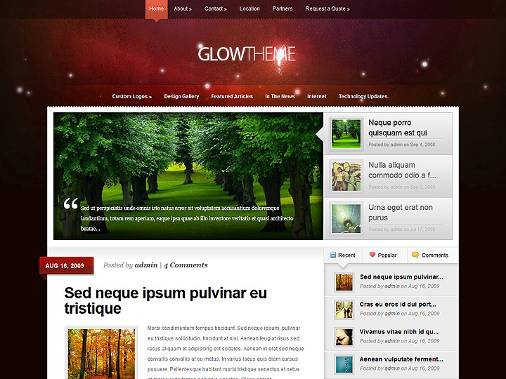 Glow WordPress Theme