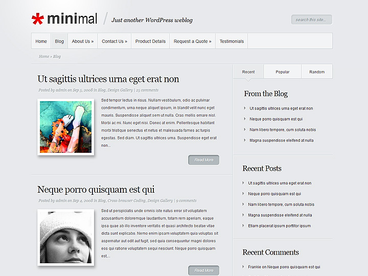 Minimal WordPress Theme