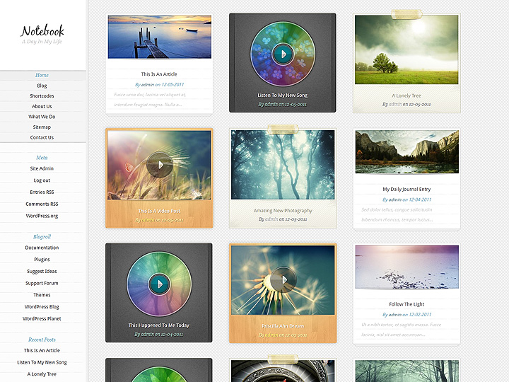 Notebook WordPress Theme