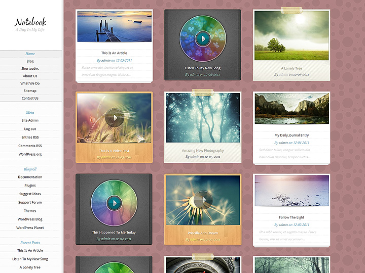Notebook WordPress Theme