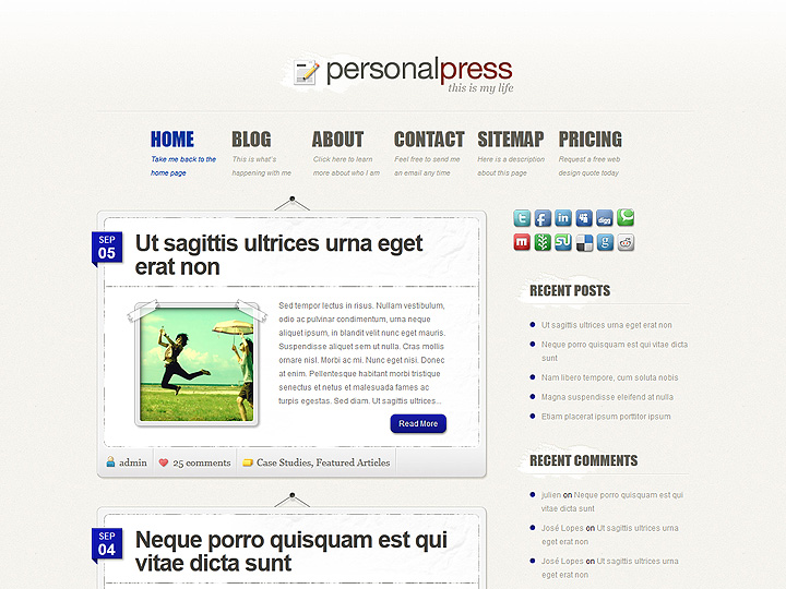 PersonalPress WordPress Theme